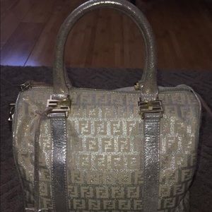Fendi metallic satchel